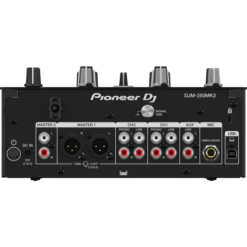 Mesa de mezclas Pioneer DJM 250MK2 panel conexiones traseras