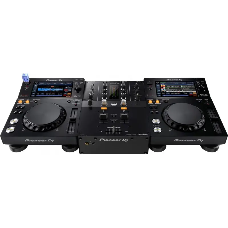 Mesa de mezclas Pioneer DJM 250MK2 en set con controladores digitales