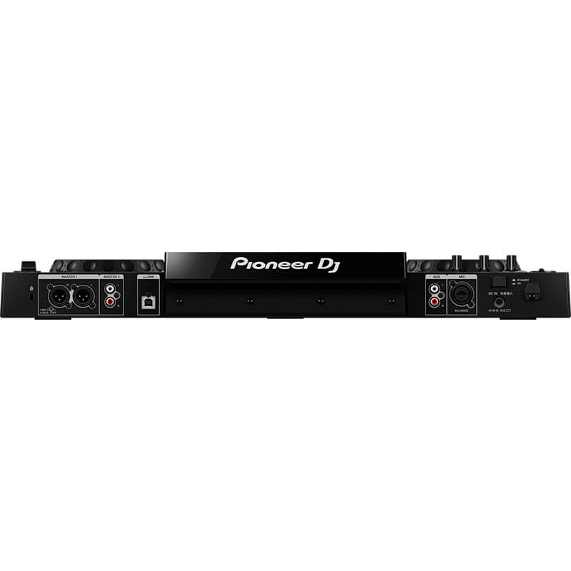 vista trasera del controlador dj Pioneer XDJ-RR en color negro
