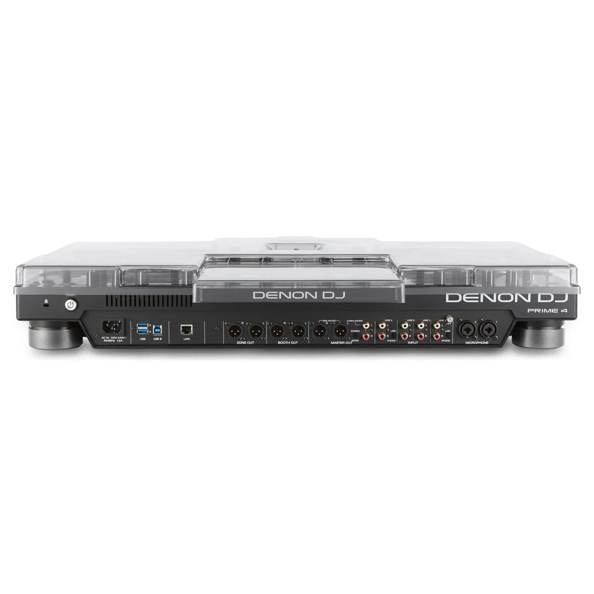 Decksaver para Denon Prime 4 y Prime 4+ vista panel trasero
