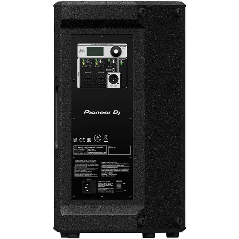 Altavoz autoamplificado Pioneeer DJ XPRS102 vista panel trasero de conexiones