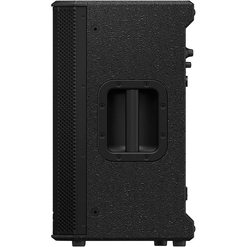 Altavoz autoamplificado Pioneeer DJ XPRS102 vista lateral donde se puede ver el asa de agarre