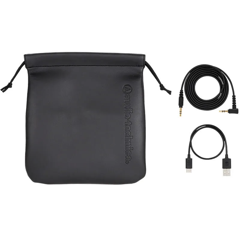 Auriculares profesionales Audio Technica ATH-M50X BT2 vista accesorios bolsa y cables