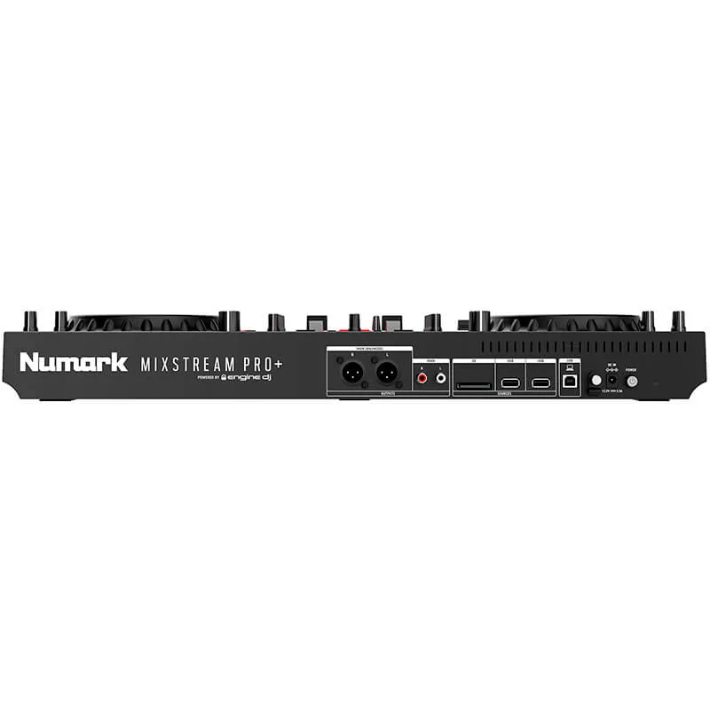 Controlador DJ Numark Mixstream Pro + vista trasera panel de conexiones