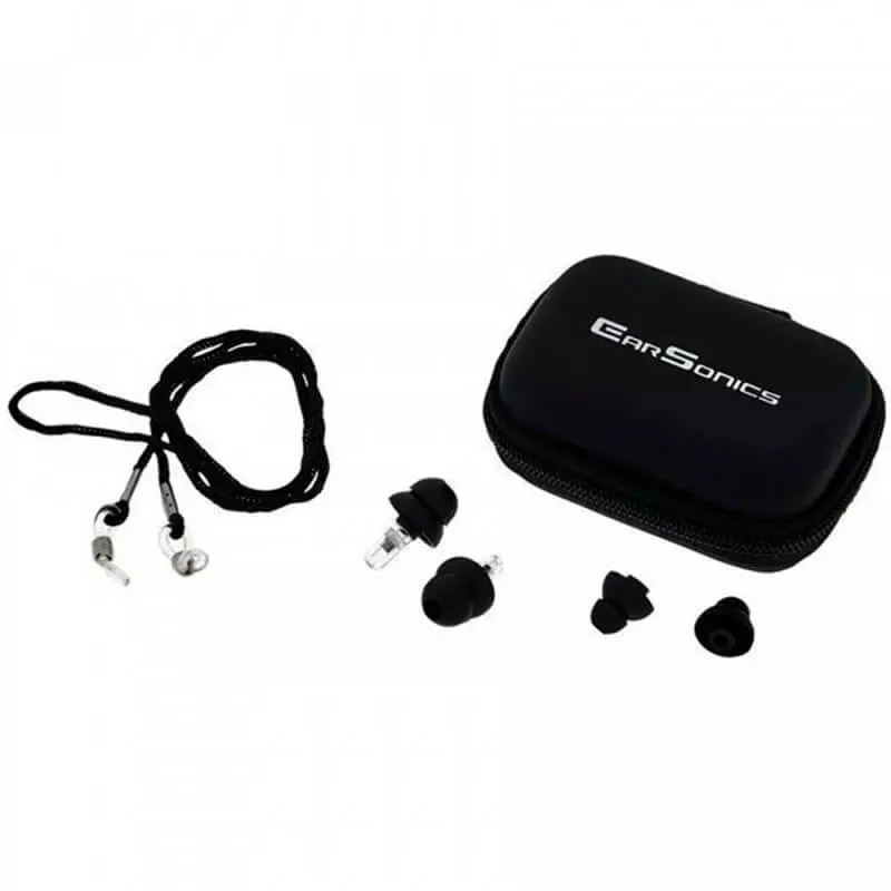 Protector auditivo ear pad Earsonics vista de todo el pack desde el aire
