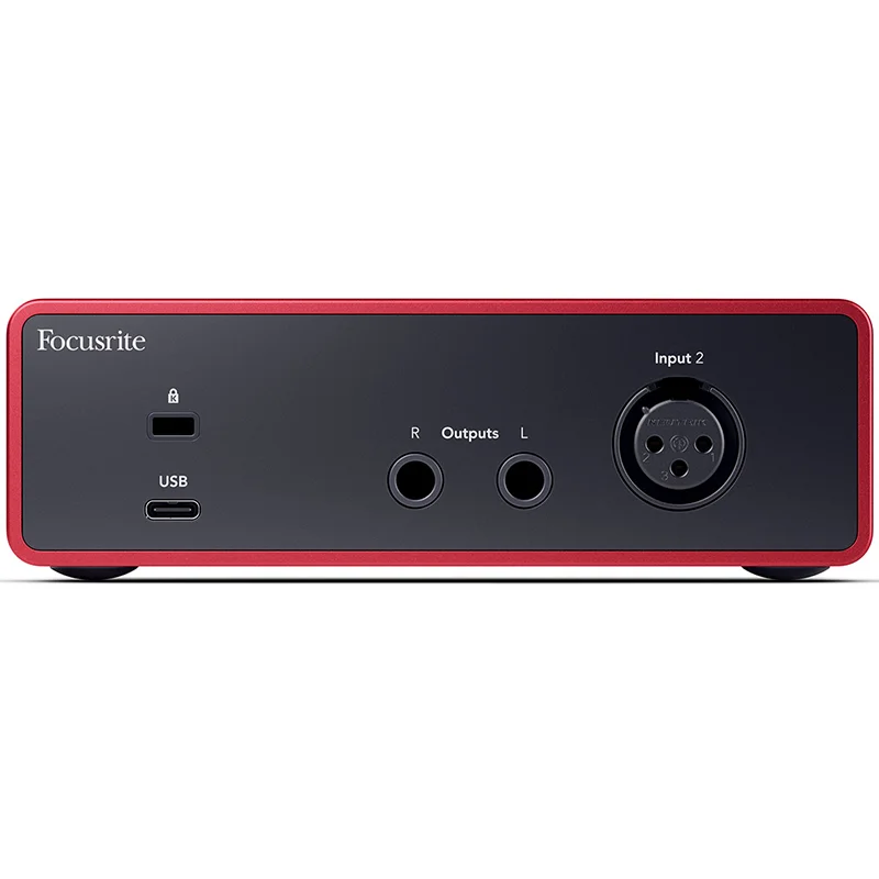 Interfaz de audio USB Focusrite Scarlett SOLO 4TH GEN vista trasera