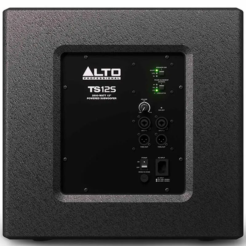 Subwoofer amplificado Alto TS12S vista trasera panel de conexiones