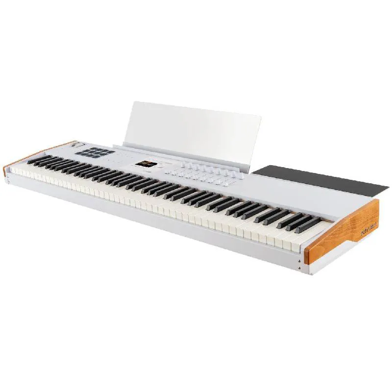 Teclado Midi Arturia KeyLab 88 MK3 en color blanco vista en ángulo