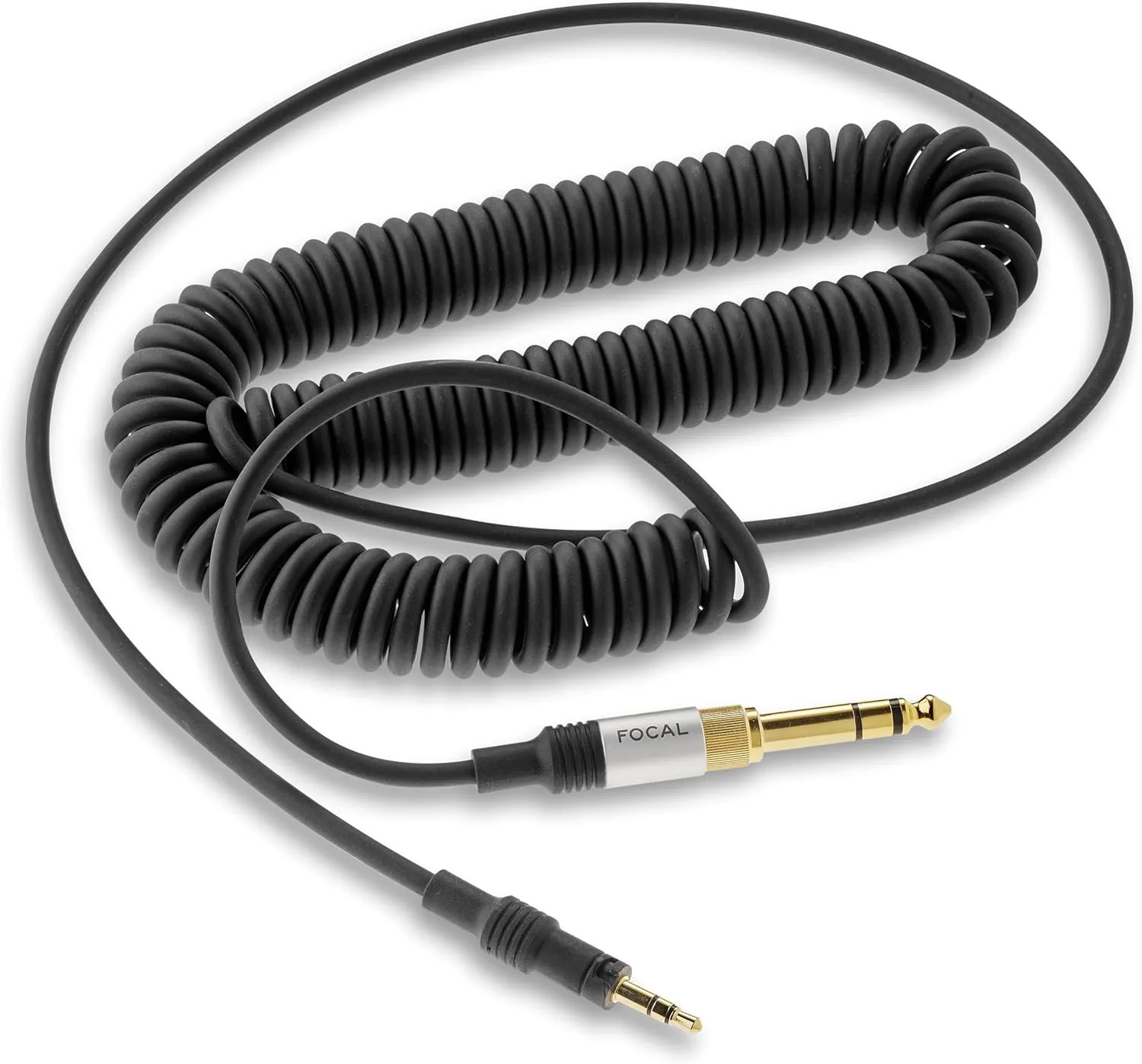 Cable espiral de los auriculares profesionales Focal Listen Pro dentro.