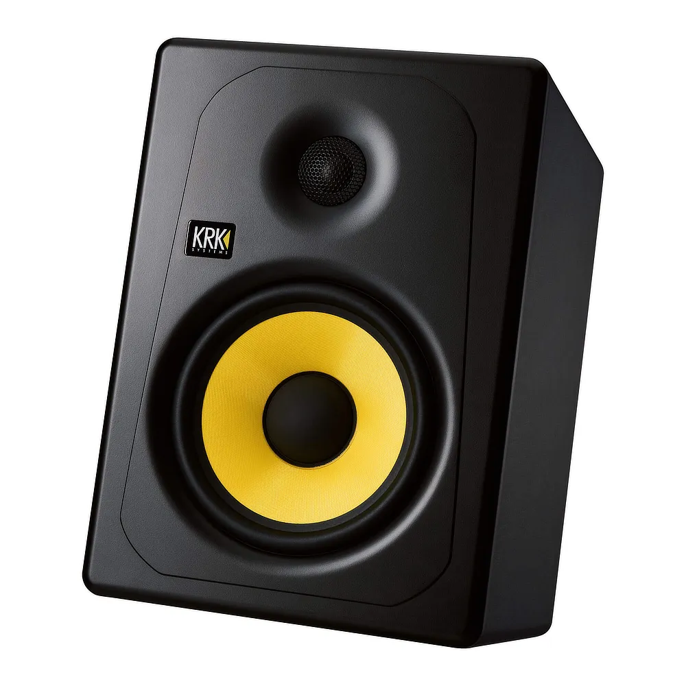 Monitor estudio KRK KREATE K8 BT vista frontal angulada.