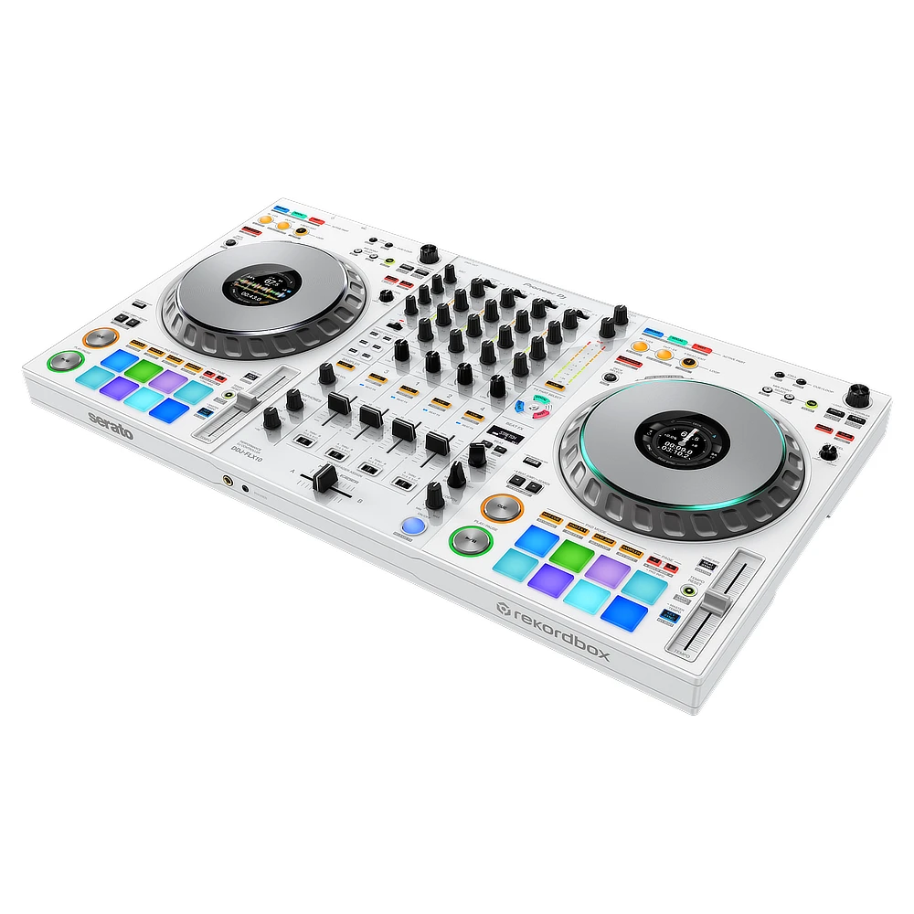 Pioneer Controlador DJ profesional DDJ-FLX10-W vista cenital lateral