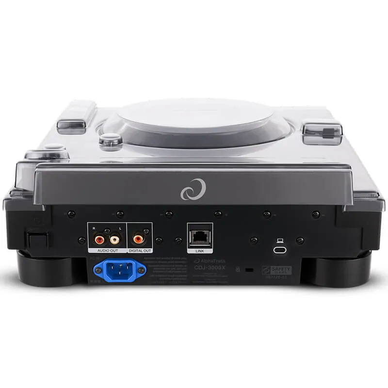 Protector Decksaver para AlphaTheta CDJ-3000X vista conexiones traseras